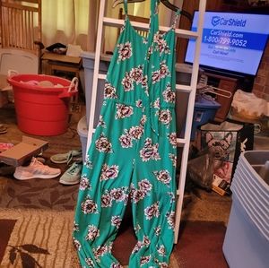 Green floral jumpsuit